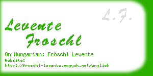 levente froschl business card