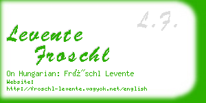 levente froschl business card